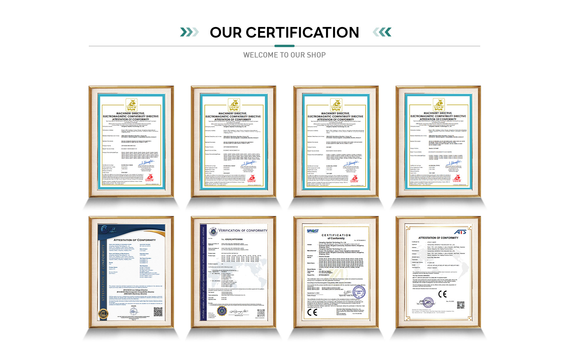 OUR CERTIFICATION